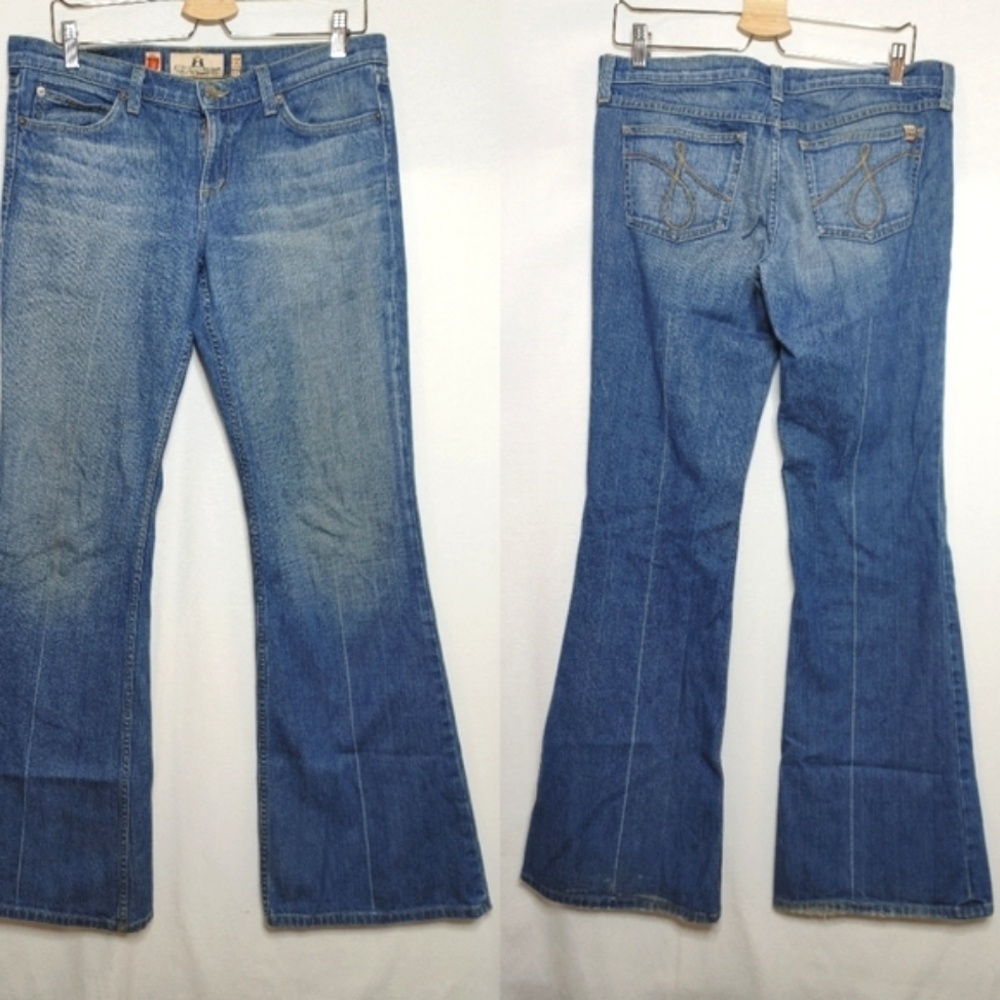 Juicy Couture Y2K Flare Jeans 100% Cotton Vintage Medium Wash Size 30 Low Rise